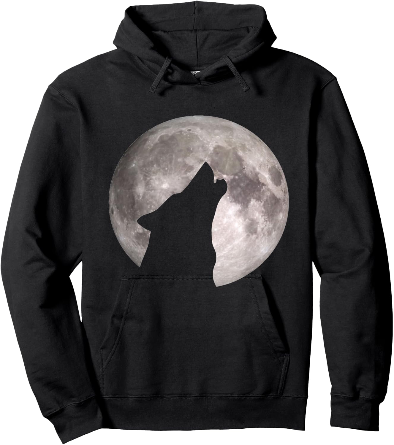 Wolf Howls At The Moon Hoodie - Hoodie | Black
