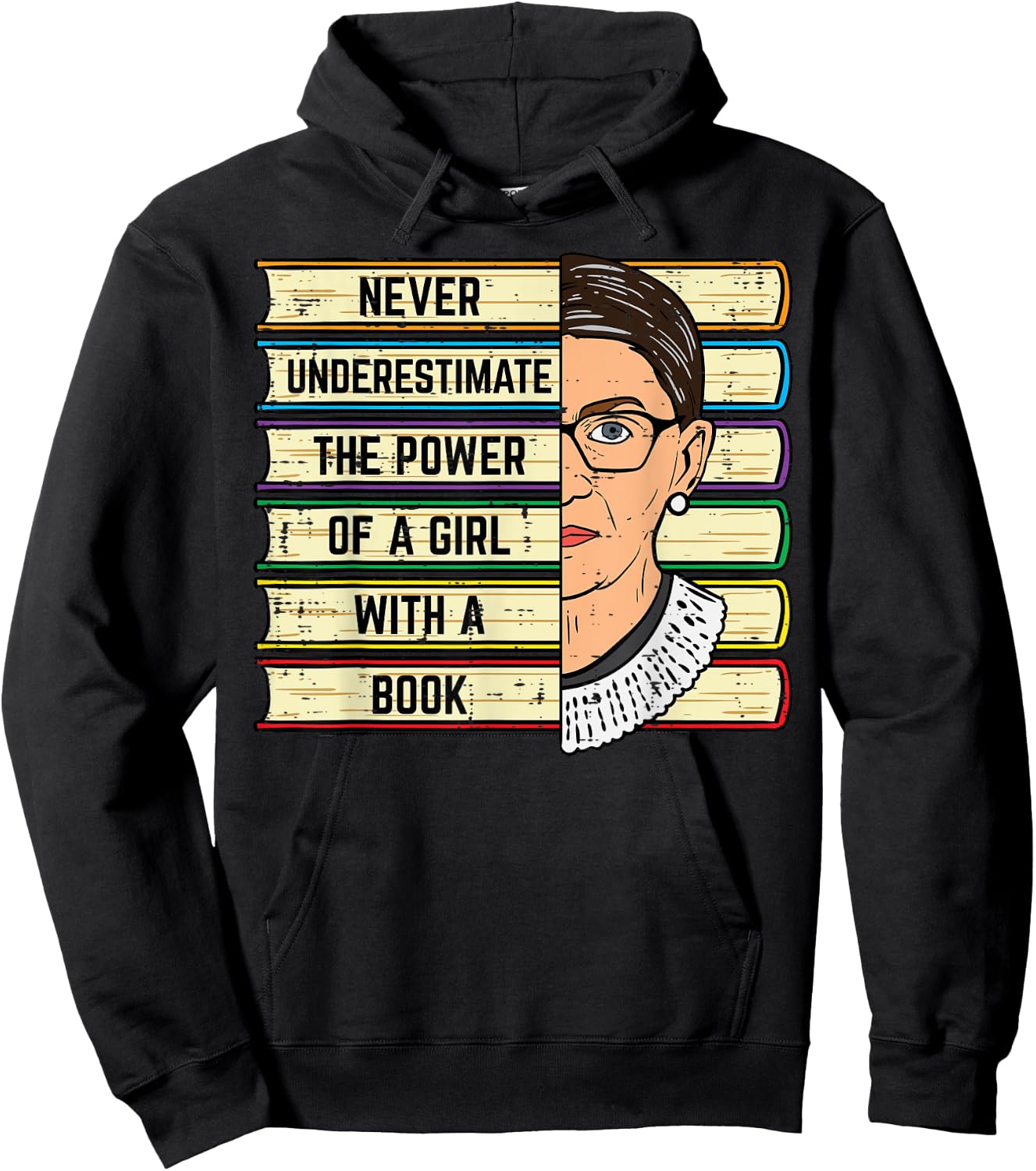 Never Underestimate Girl Read Book Reading Librarian Women Hoodie - Hoodie | Black