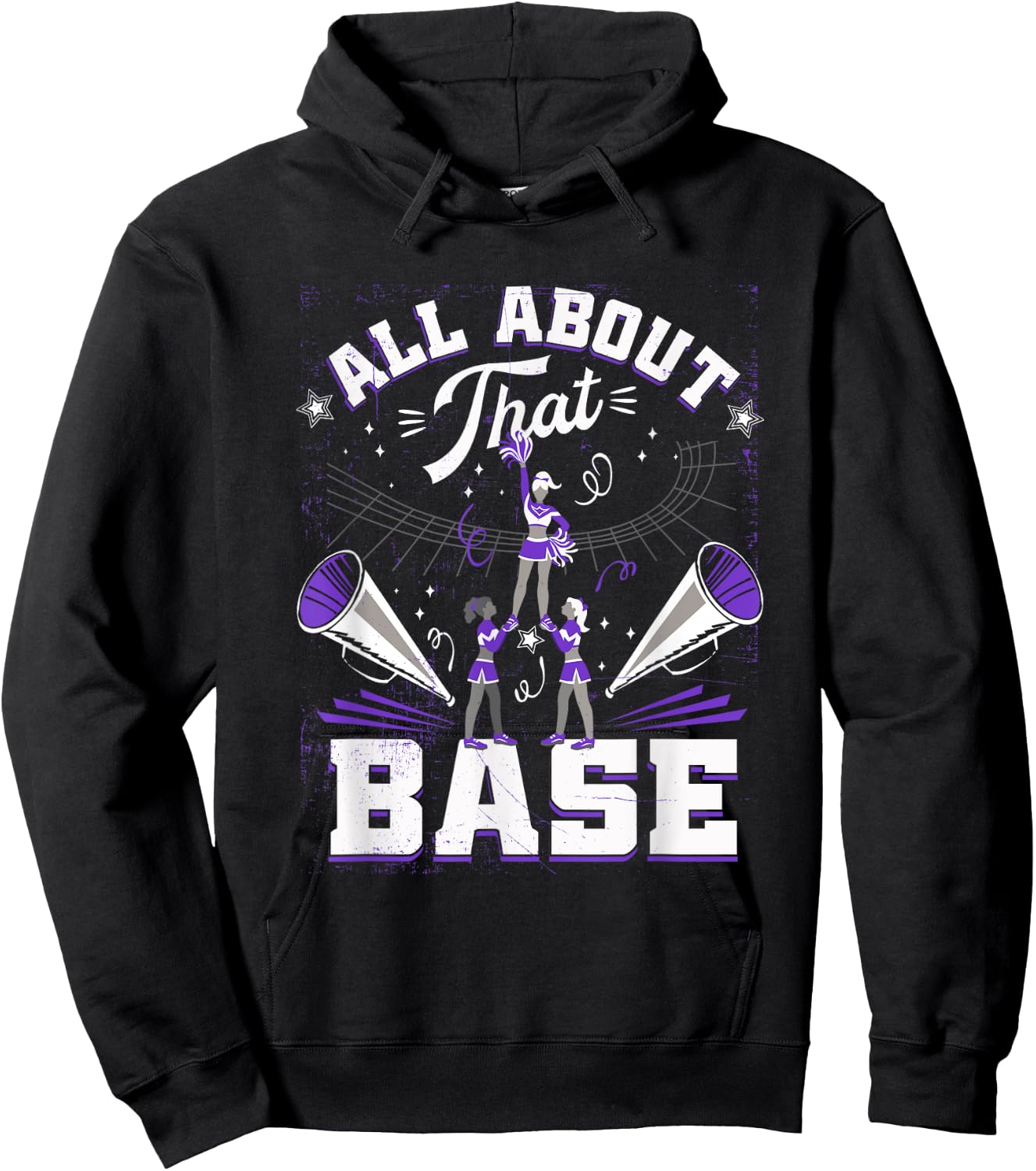 Funny Cheerleading All About That Base Cheer Leader Girls Hoodie - Hoodie | Black