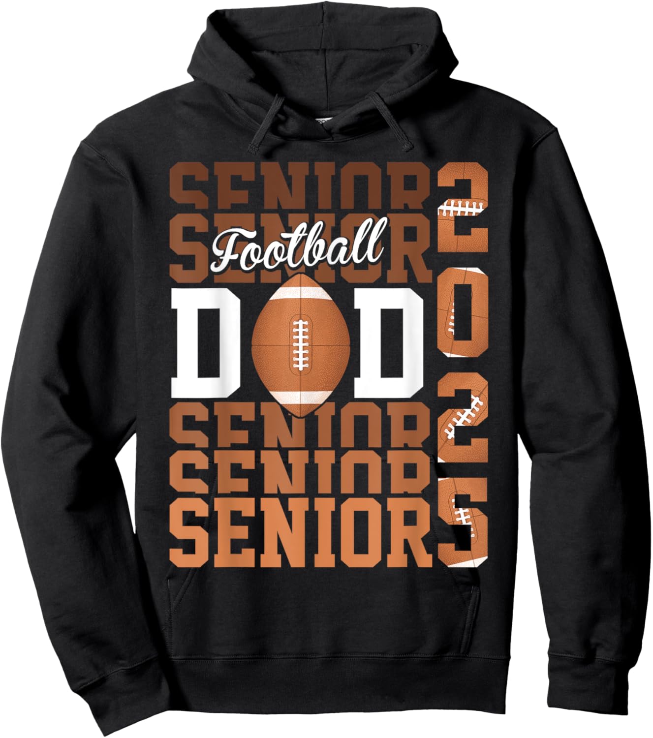 Proud dad of a football senior 2025 Hoodie - Hoodie | Black