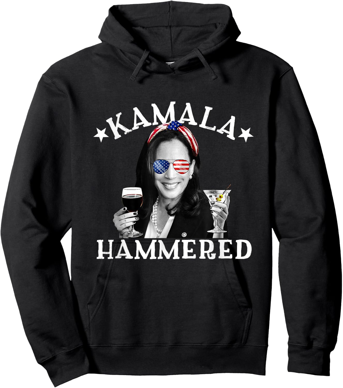 Kamala Hammered 4th Of July Drinking Vice President Harris Men Hoodie - Hoodie | Black