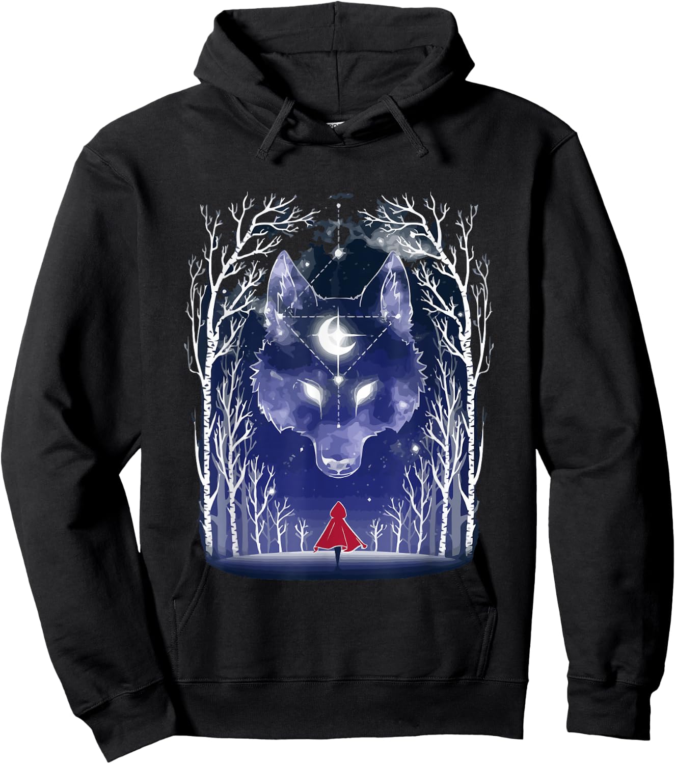 Vintage Fairytales Bad Wolf and Little Red Riding Hood Hoodie - Hoodie | Black