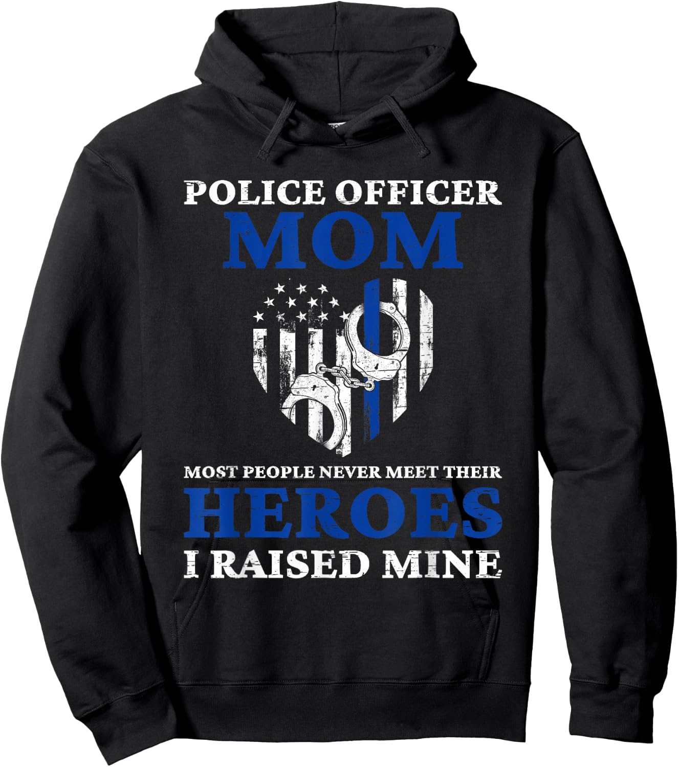 Police Officer Mom - Blue Line Police Hoodie - Hoodie | Black