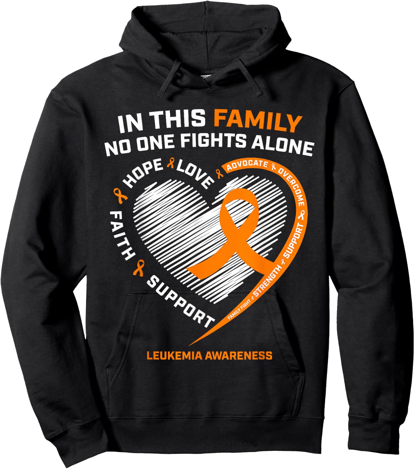 Family Fight Leukemia Awareness Products Gift Men Women Kids Hoodie - Hoodie | Black