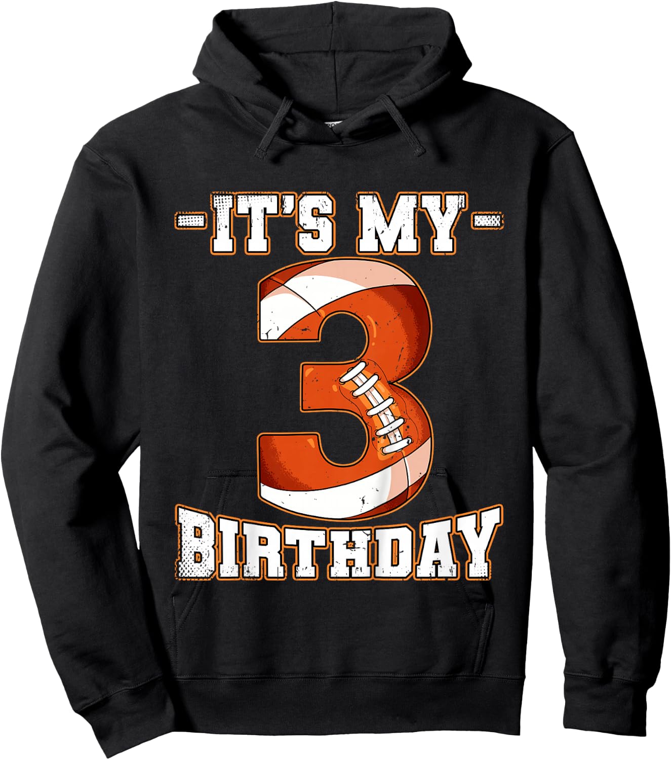 Kids 3rd Birthday Football Hoodie - Hoodie | Black