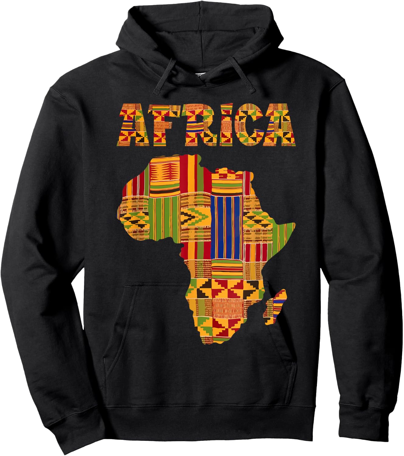 Cool Africa Map Kente Cloth Gift Women African Lover Hoodie - Hoodie | Black