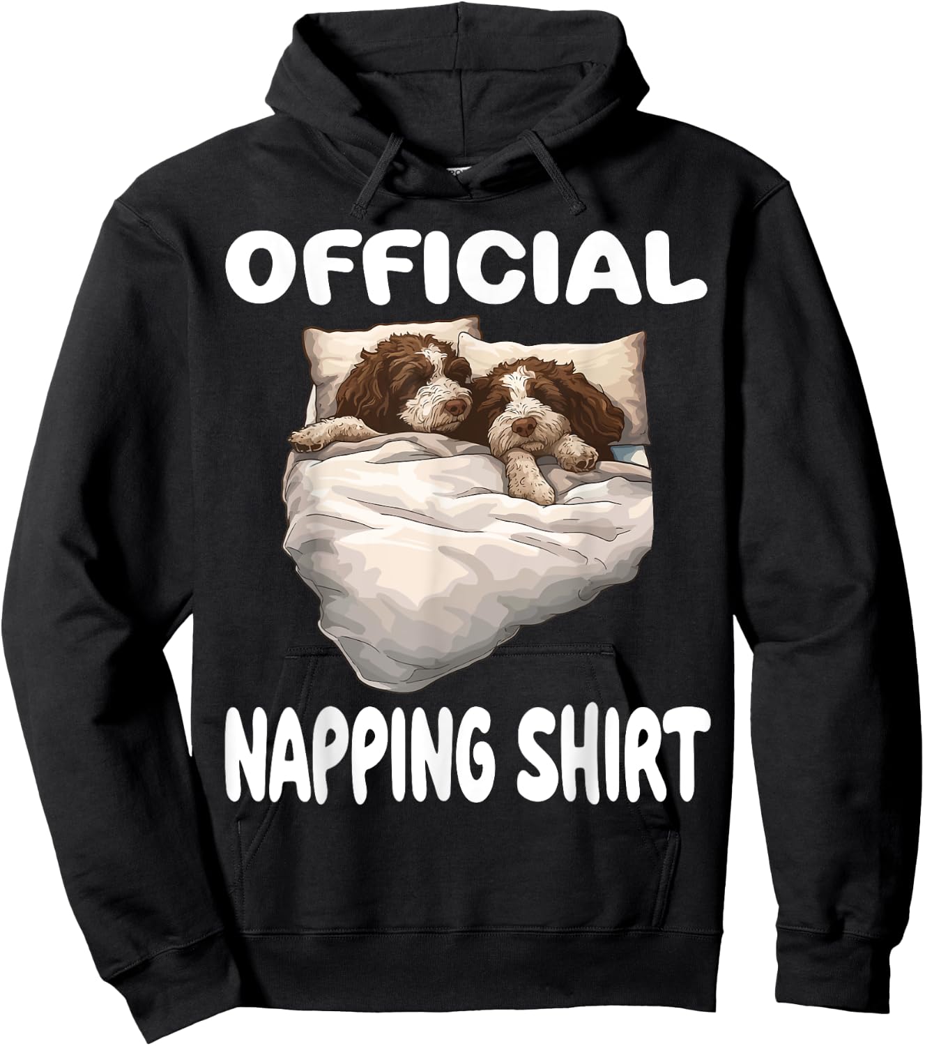 Lagotto Romagnolo Dog Official Napping shirt Pajamas Women Kids Hoodie - Hoodie | Black