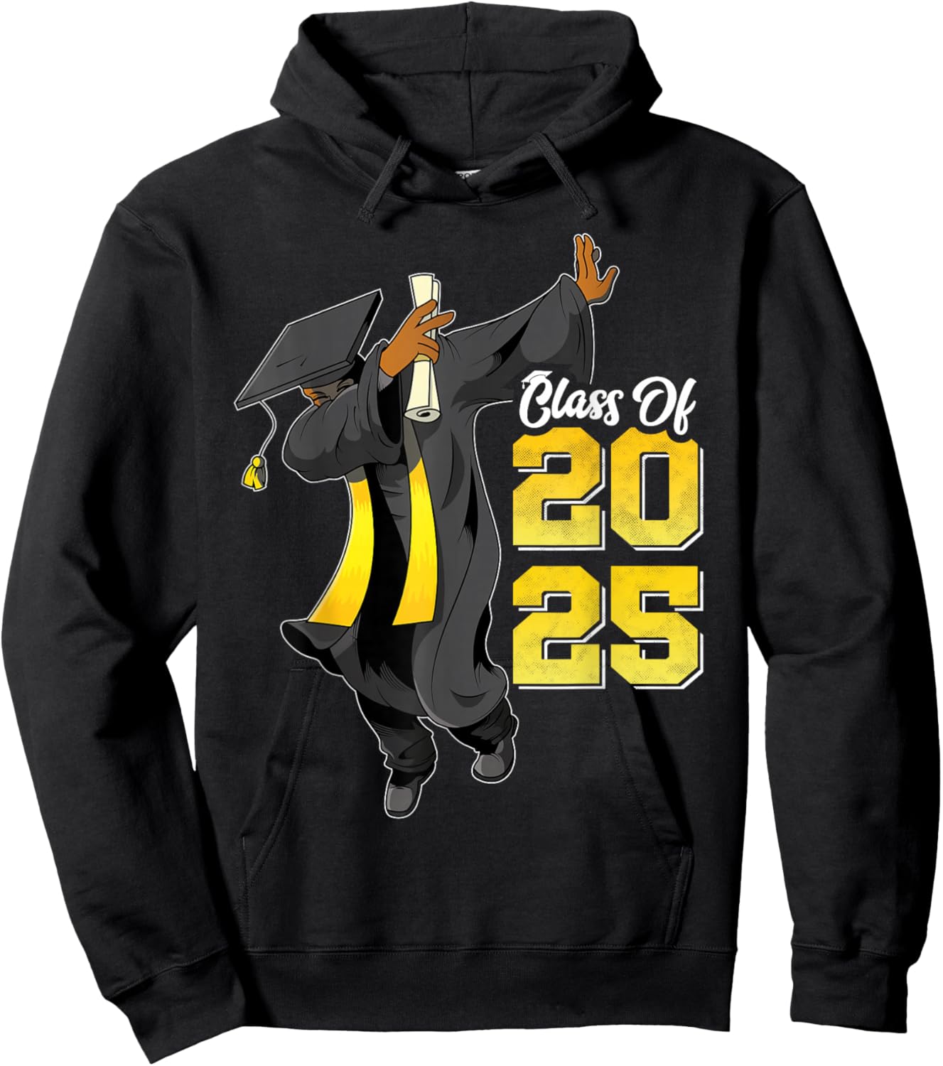 Dabbing Graduation Class of 2025 Gift Men Funny Graduation Hoodie - Hoodie | Black