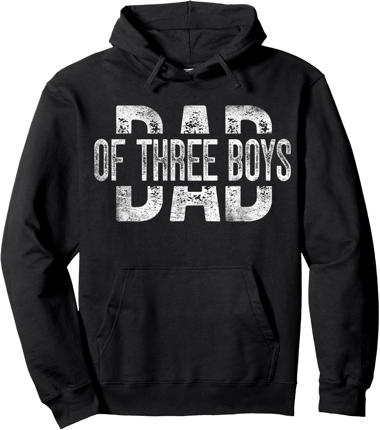 Dad of Three Boys Gifts Daddy of 3 Sons Father's Day Hoodie - Hoodie | Black