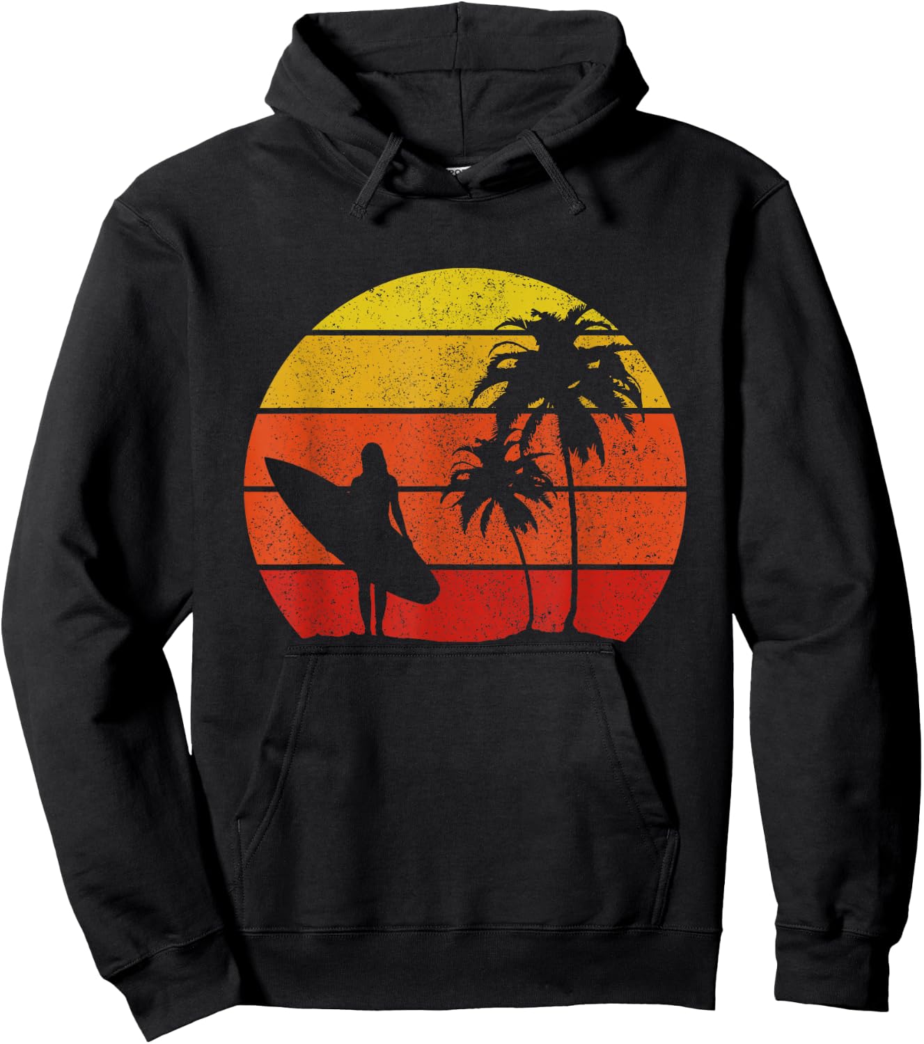 Surfer Vintage Surf Beach Surfing Surfing Surfing Gift Hoodie - Hoodie | Black