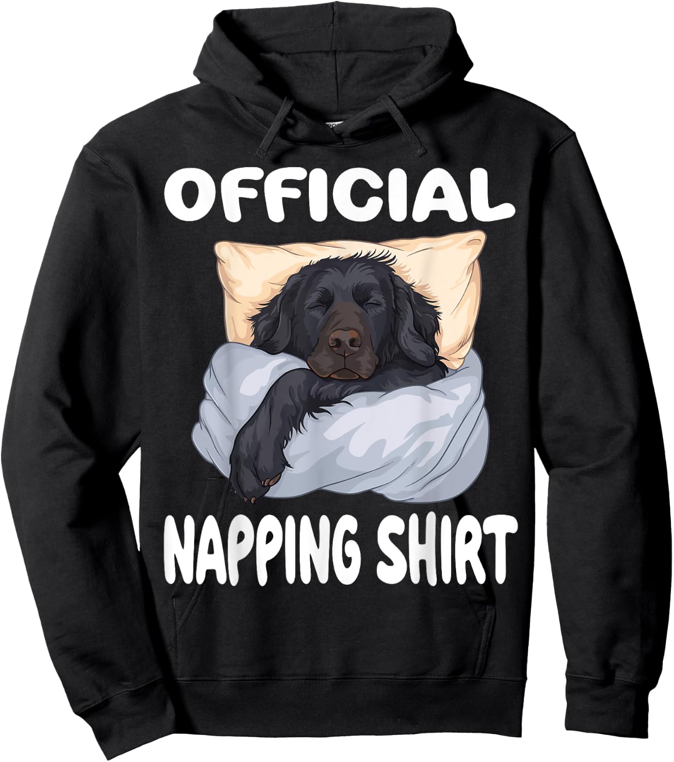 Flat Coated Retriever Dog Official Napping shirt Pajamas Men Women Girls Kids Hoodie - Hoodie | Black