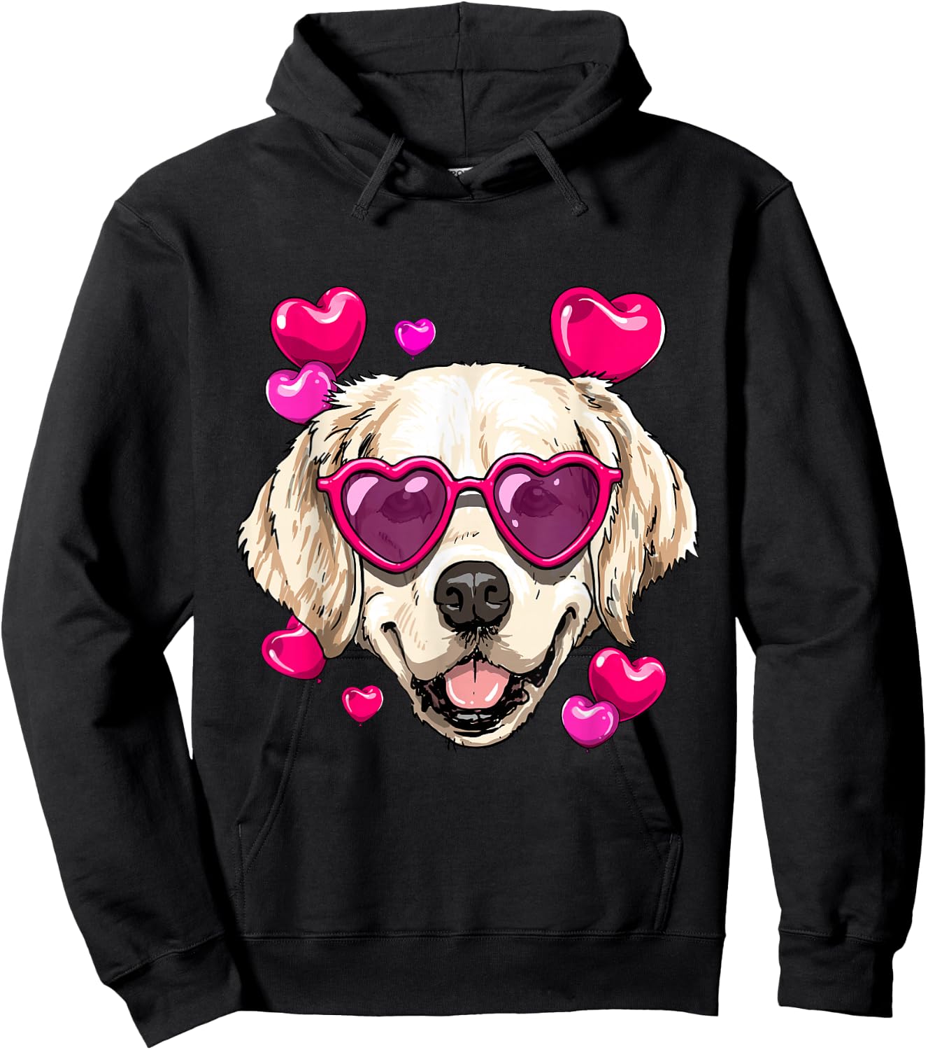 Golden Retriever Valentines Day Dog Golden Retriever Lovers Hoodie - Hoodie | Black