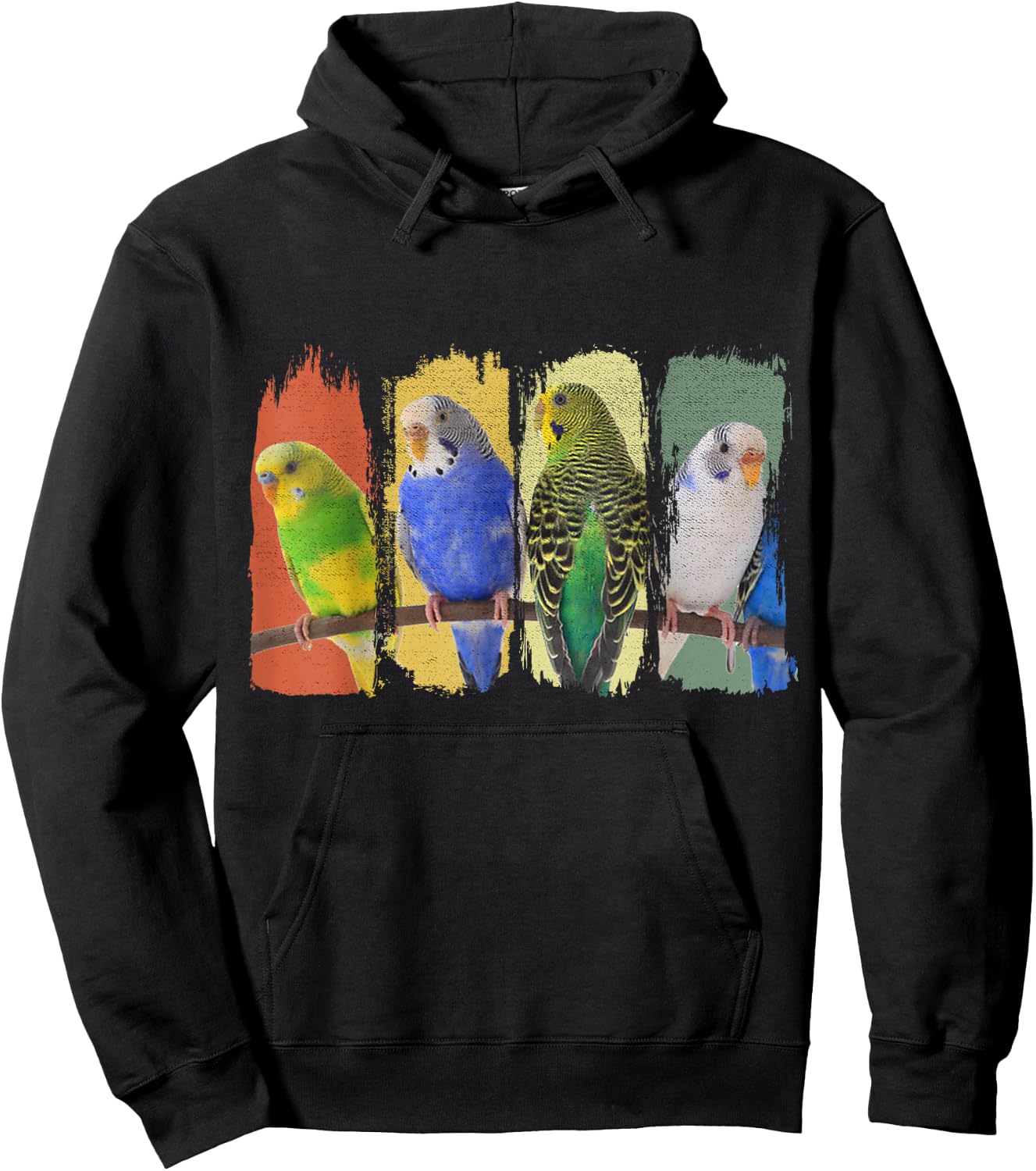 Budgie Bird Budgerigar Retro Hoodie - Hoodie | Black