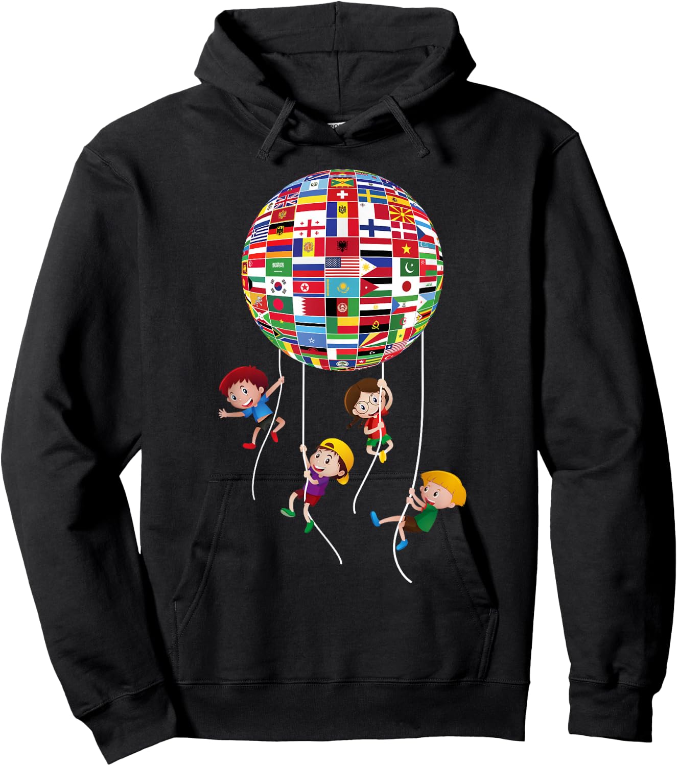 Flags Of The World Cultural Diversity Kids Around The Globe Hoodie - Hoodie | Black