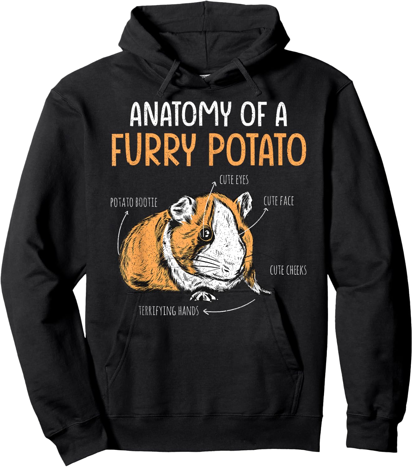 Anatomy Of A Furry Potato Funny Guinea Pig Lover Hoodie - Hoodie | Black