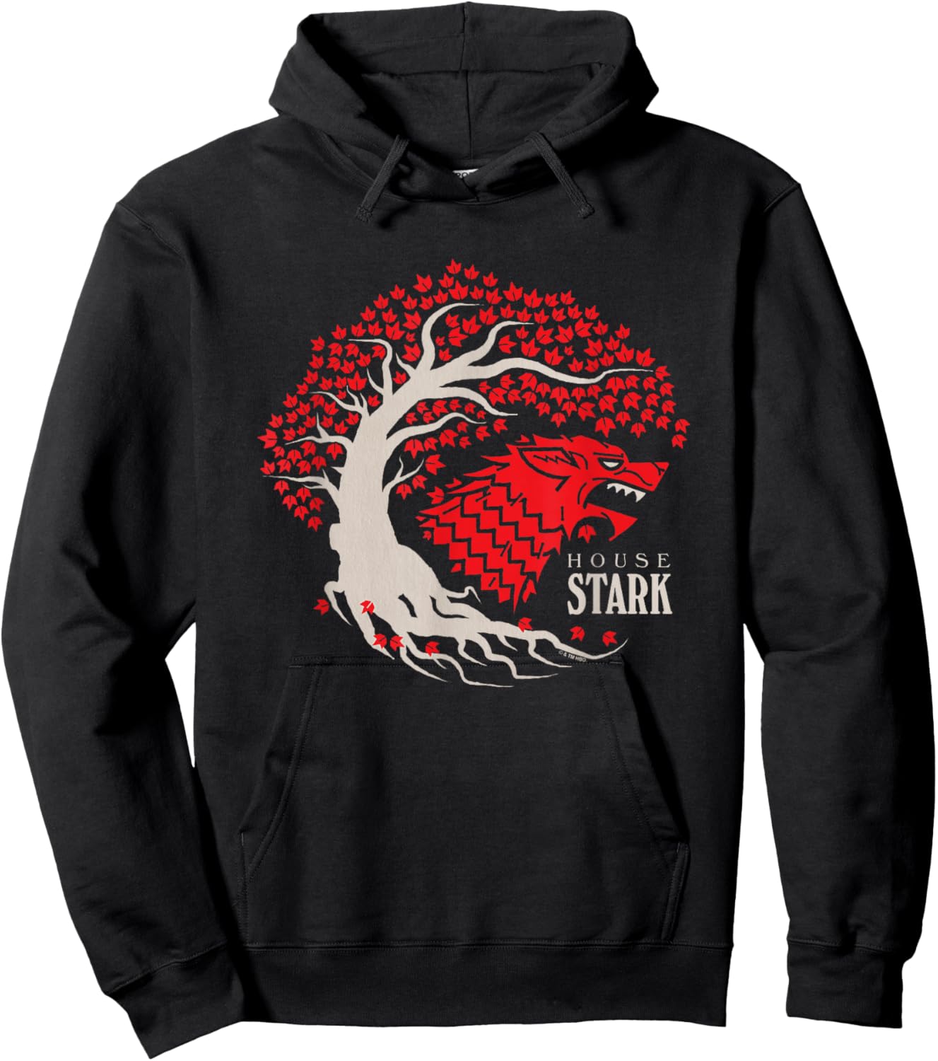 Game Of Thrones Iconic House Stark Epic Wolf Big Chest Logo Hoodie - Hoodie | Black