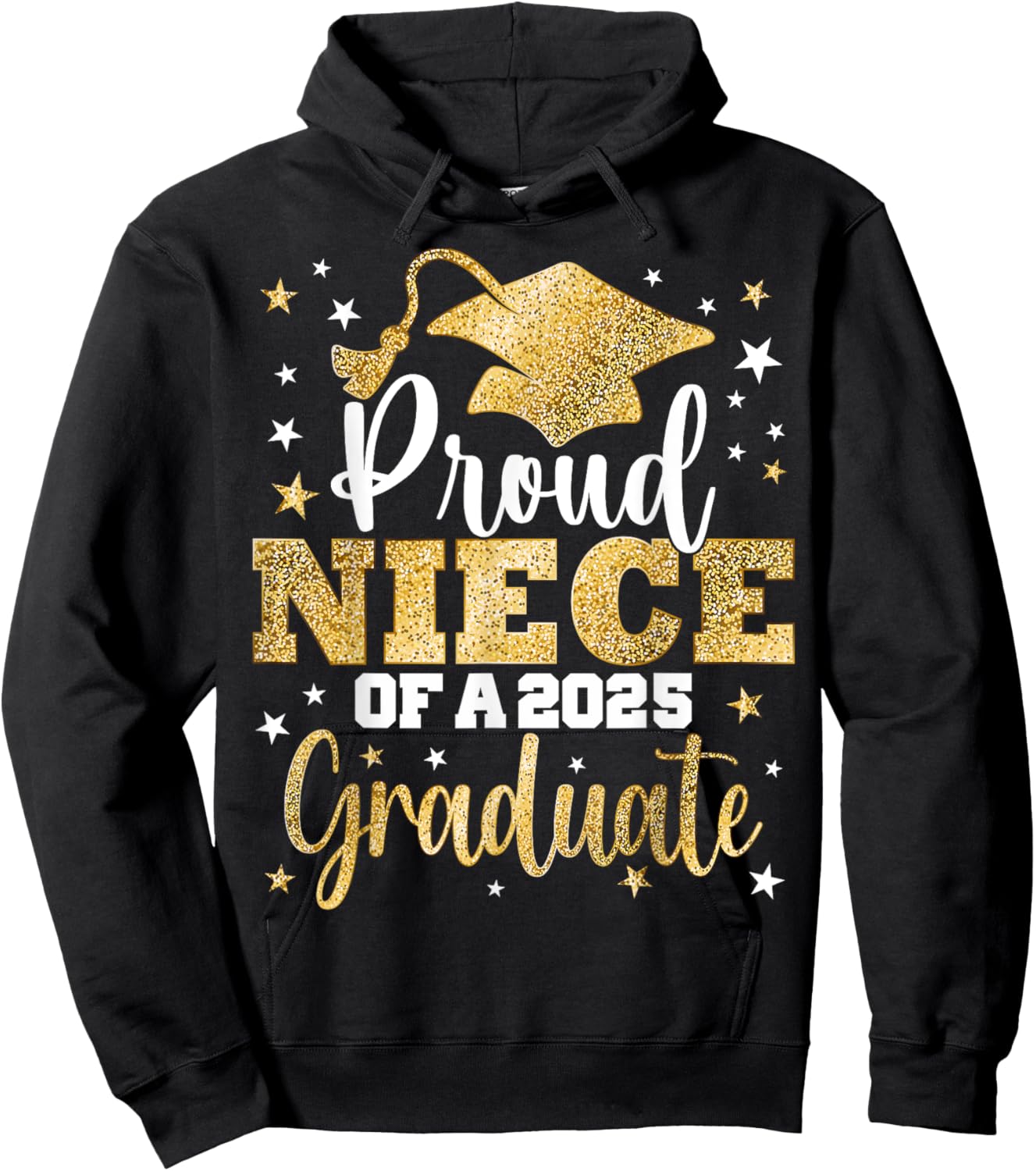 Proud Niece Of A Class of 2025 Graduate Senior Graduation Hoodie - Hoodie | Black