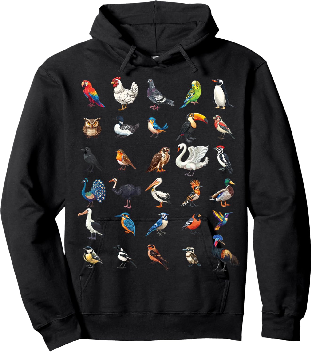 Types of Birds Educational Boys Girls Kids Hoodie - Hoodie | Black