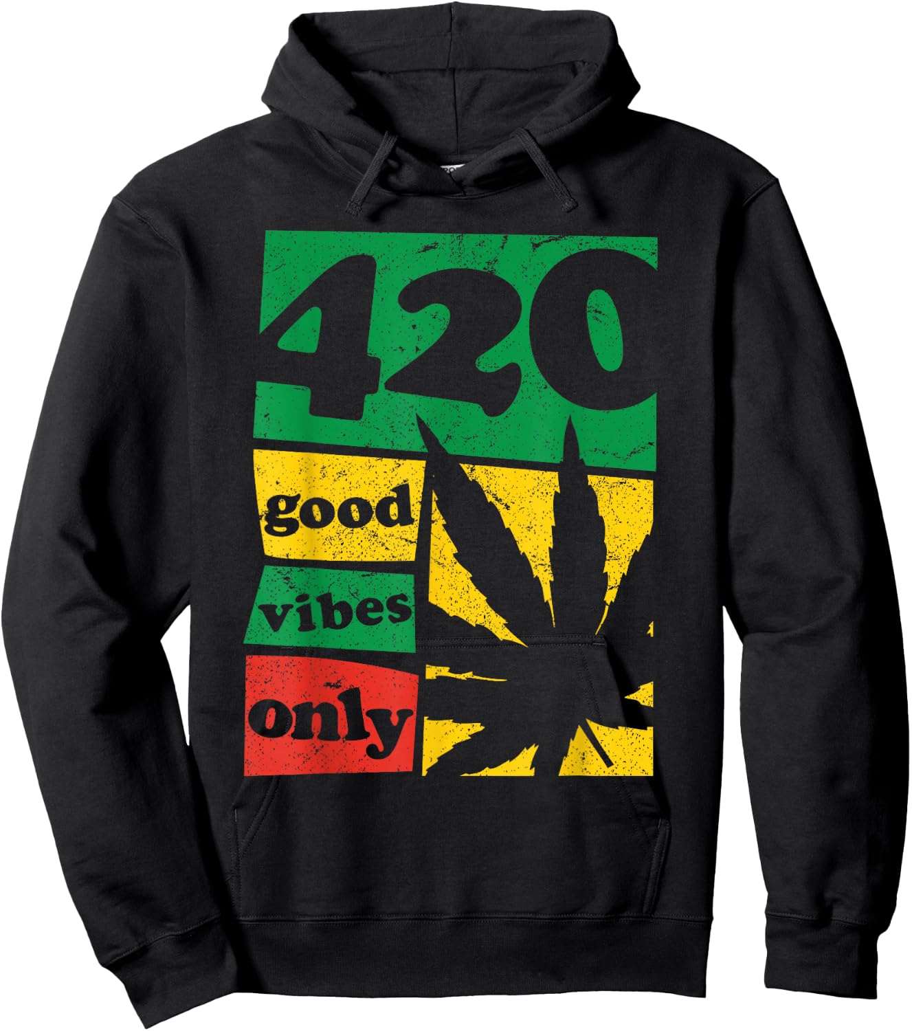 420 Good Vibes Only Weed Cannabis Marijuana Stoner Gift Hoodie - Hoodie | Black