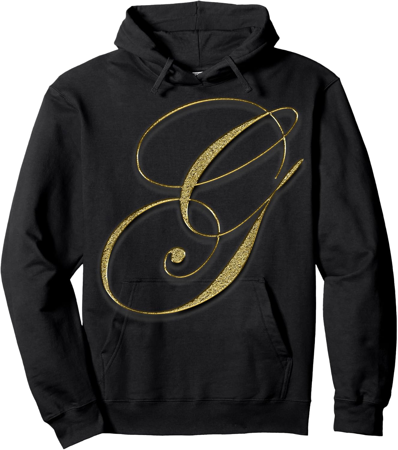 Monogram Initial Letter G Gold Hoodie - Hoodie | Black