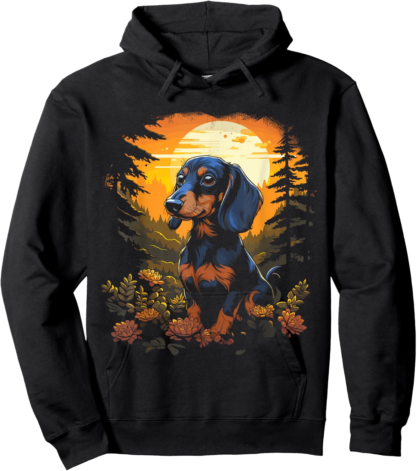 Dachshund in the Forest for Nature Enthusiasts Hoodie - Hoodie | Black