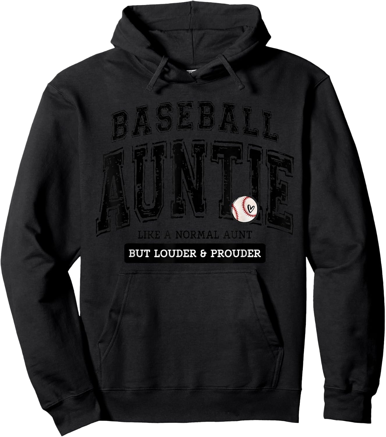 Baseball Auntie Matching Aunt Loud Proud Family Player Game Hoodie - Hoodie | Black