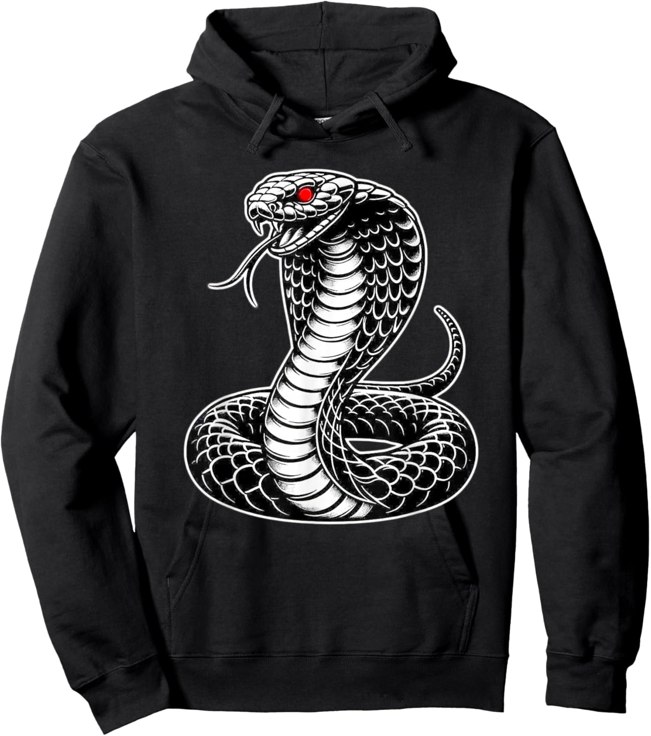 King Cobra Snake x Snake Serpent Cobra Blackwork Hoodie - Hoodie | Black