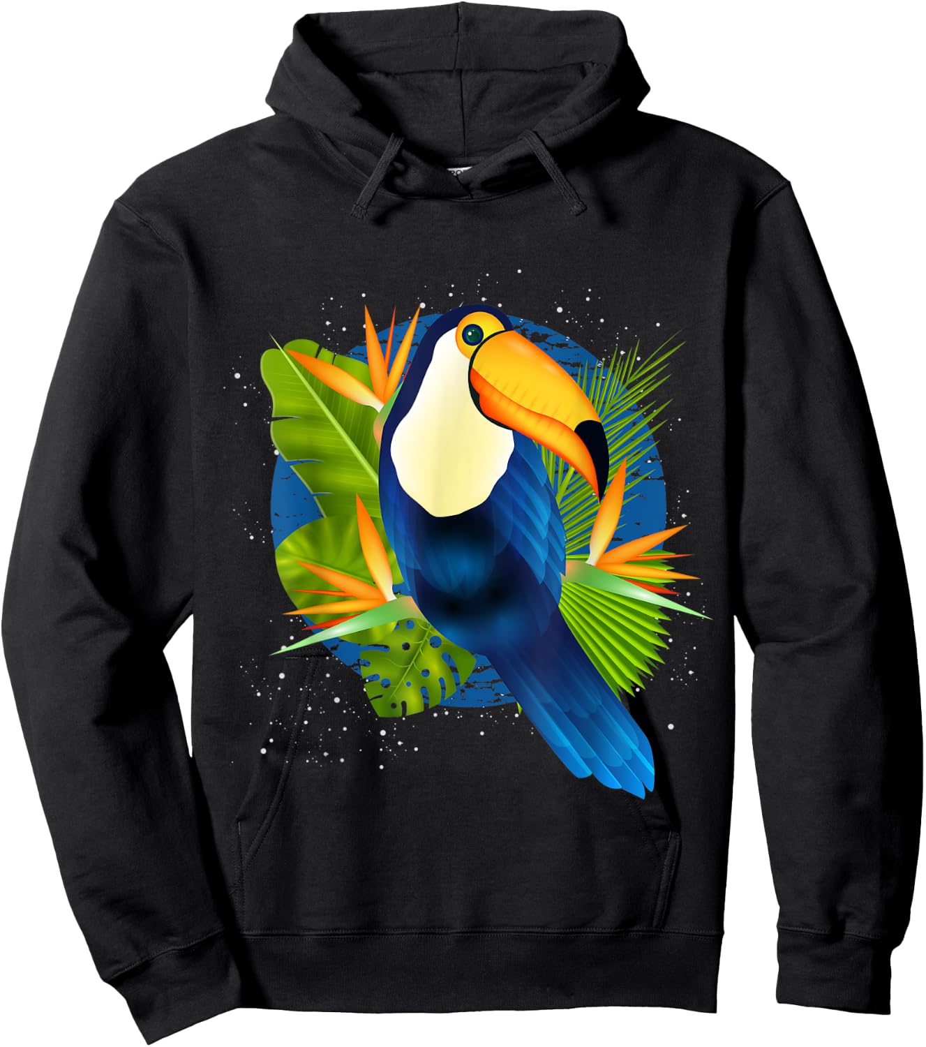 Tropical Nature Tree Leaves Toucan Hoodie - Hoodie | Black