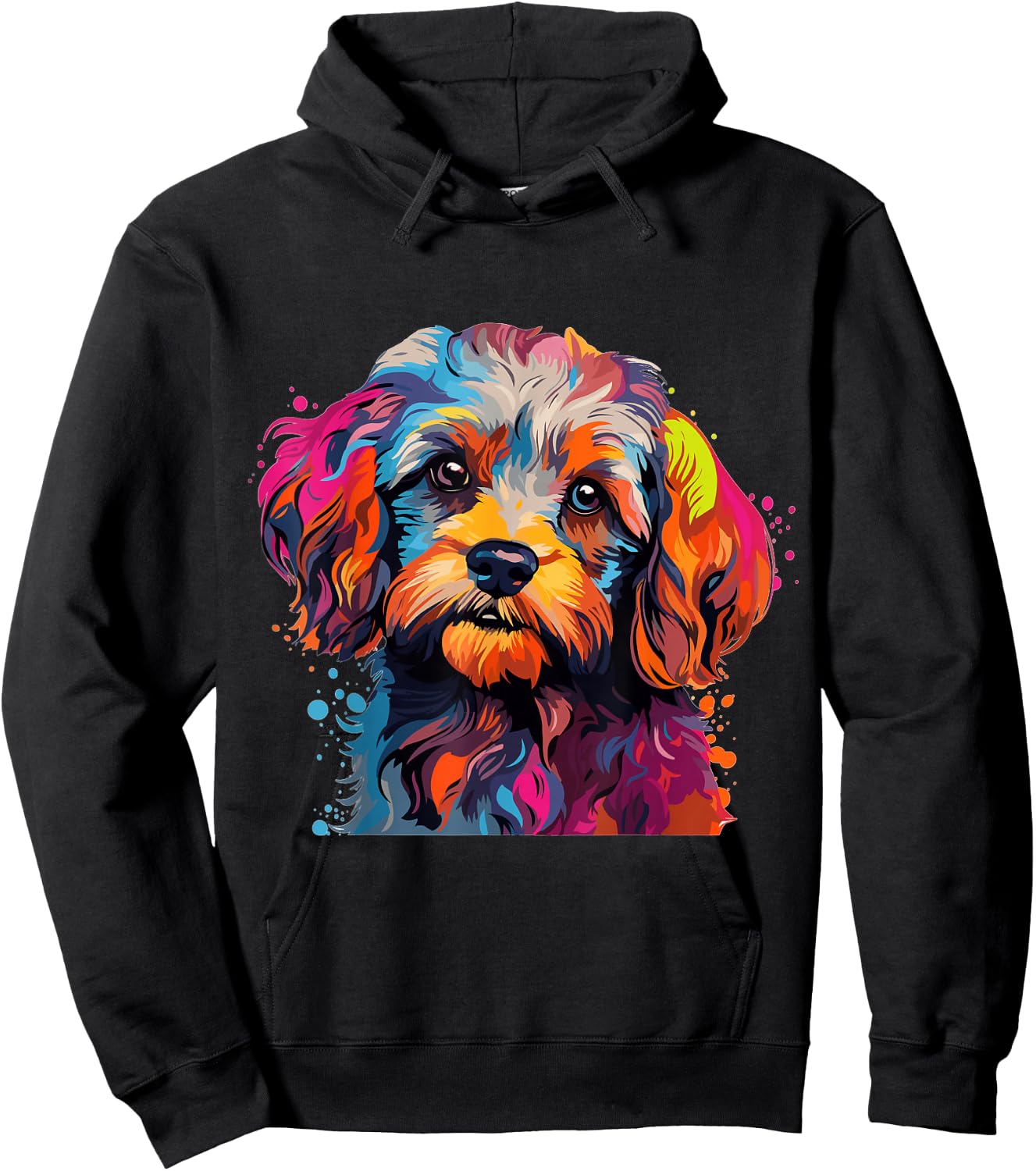 Cavapoo Dog Breed Pet Cute Colorful Pop Art Graphic Hoodie - Hoodie | Black