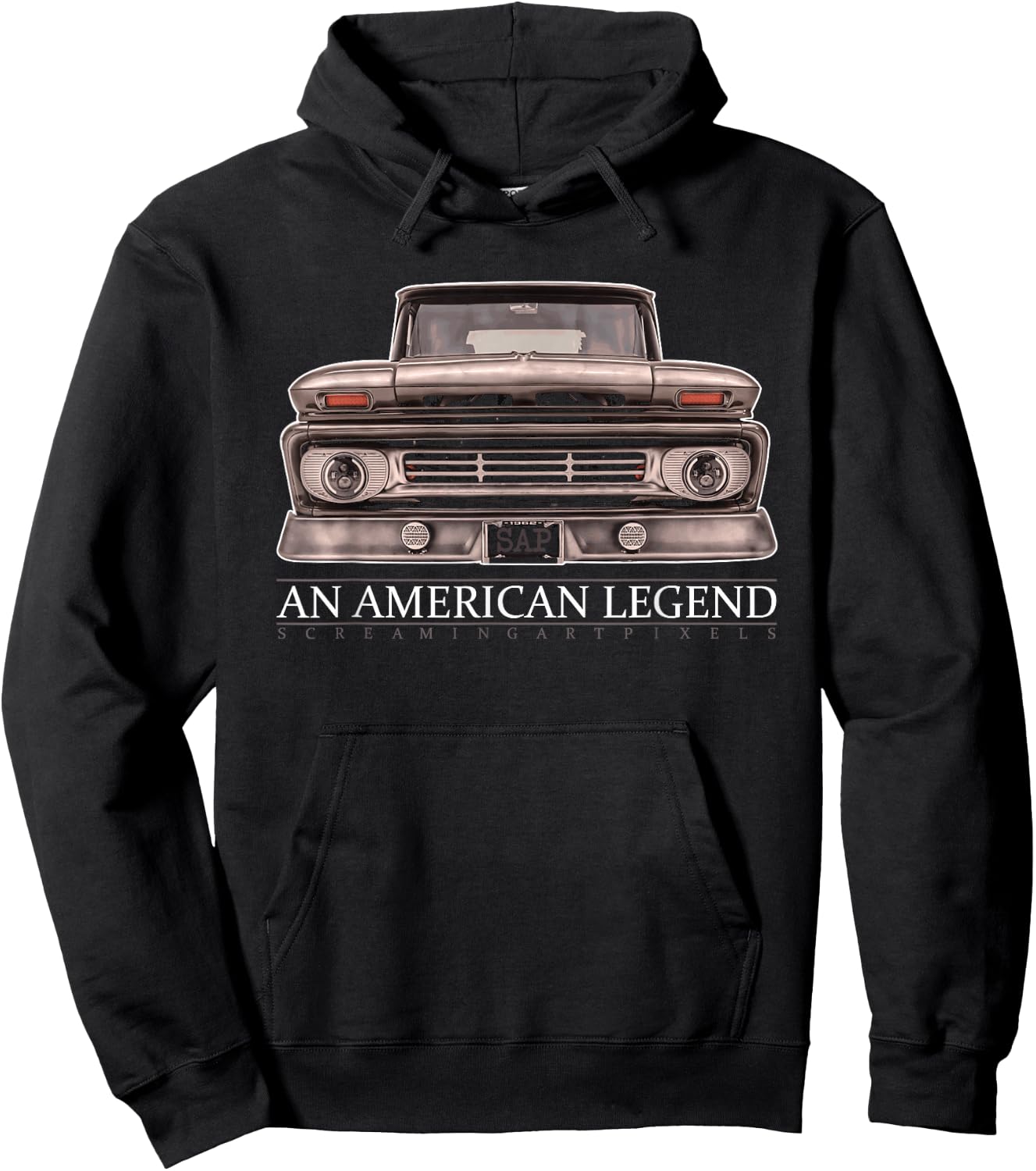1962 Custom, C10 Truck, Classic C10 Truck Grille Hoodie - Hoodie | Black