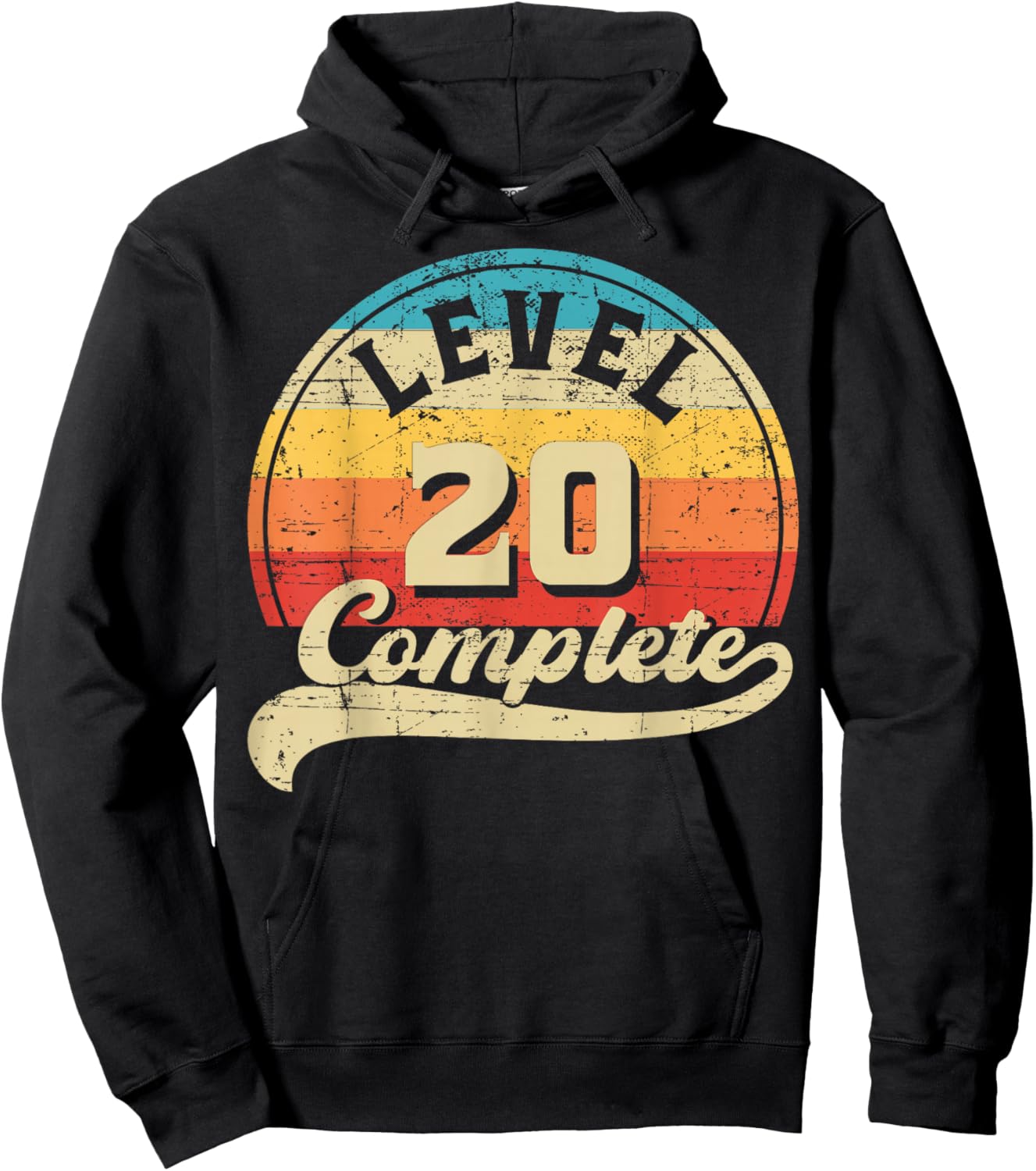 Level 20 Complete Gamer 20th Wedding Anniversary Retro Hoodie - Hoodie | Black