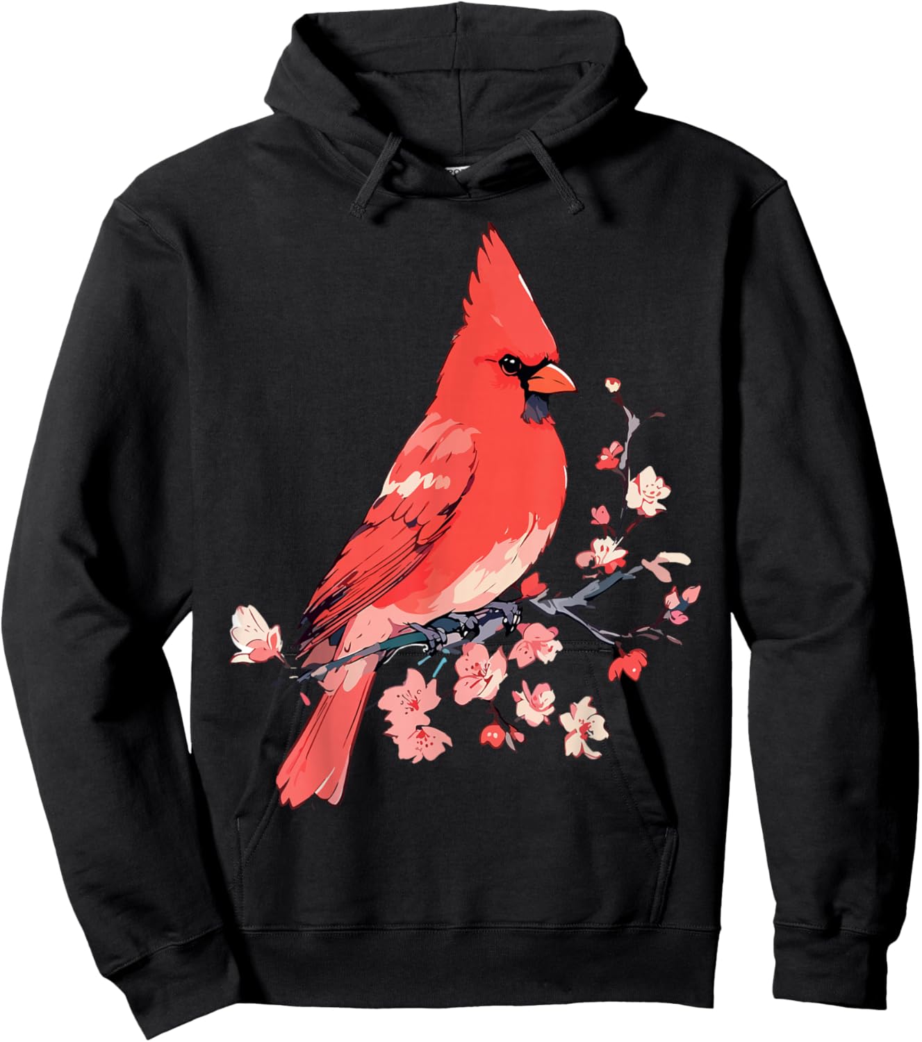 Cardinal bird. Nature's ruby. Beauty in red. Hoodie - Hoodie | Black