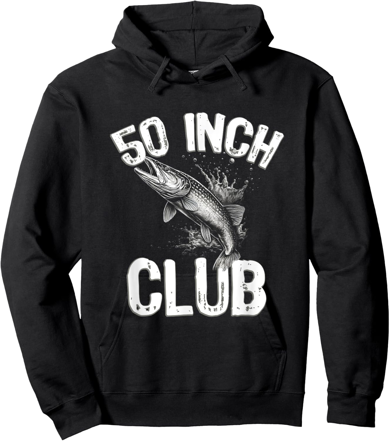 50 Inch Club - Fishing Fisher Muskie Musky Fisherman Hoodie - Hoodie | Black
