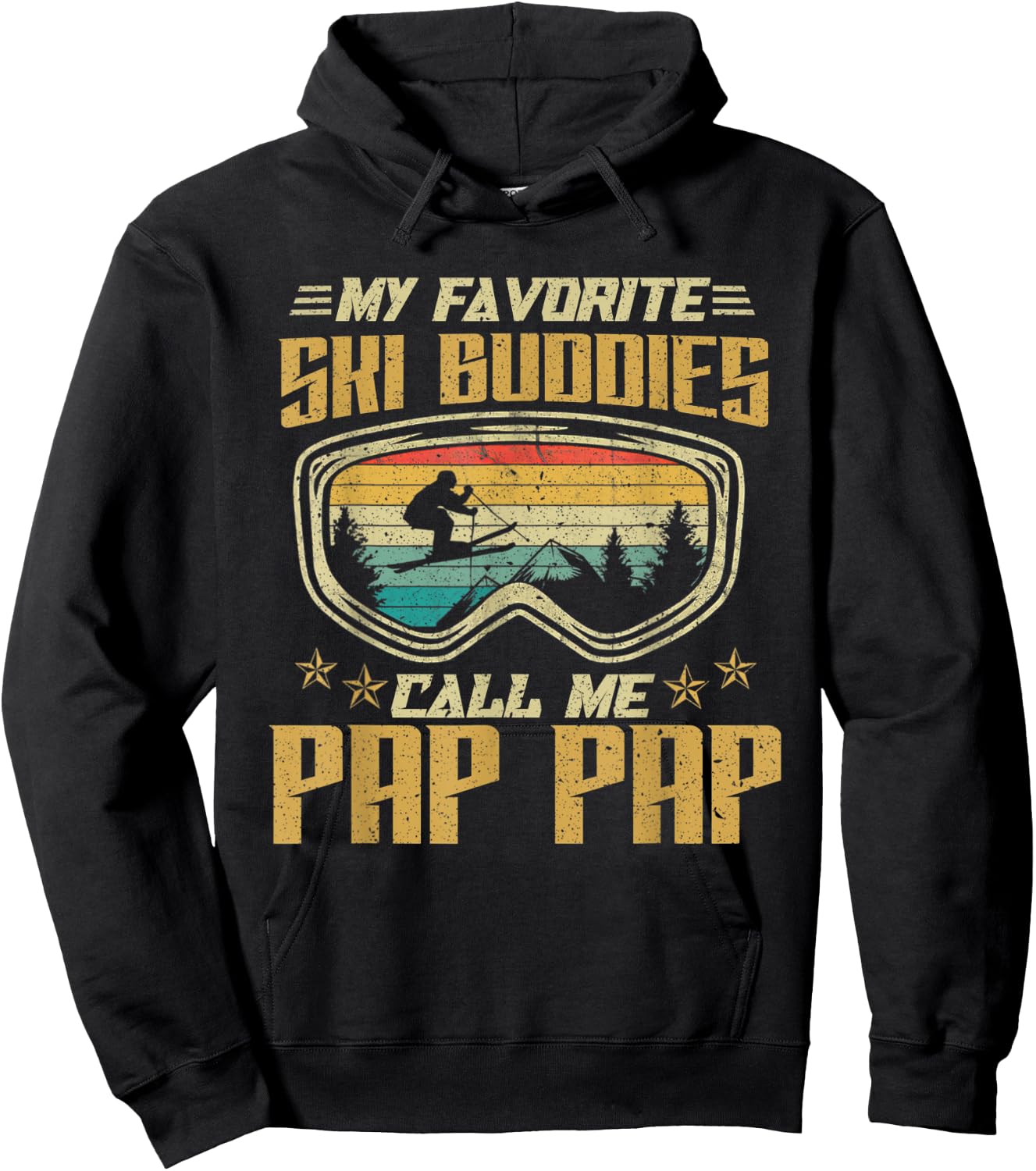 Skiing - My Favorite Ski Buddies Call Me Pap Pap Hoodie - Hoodie | Black