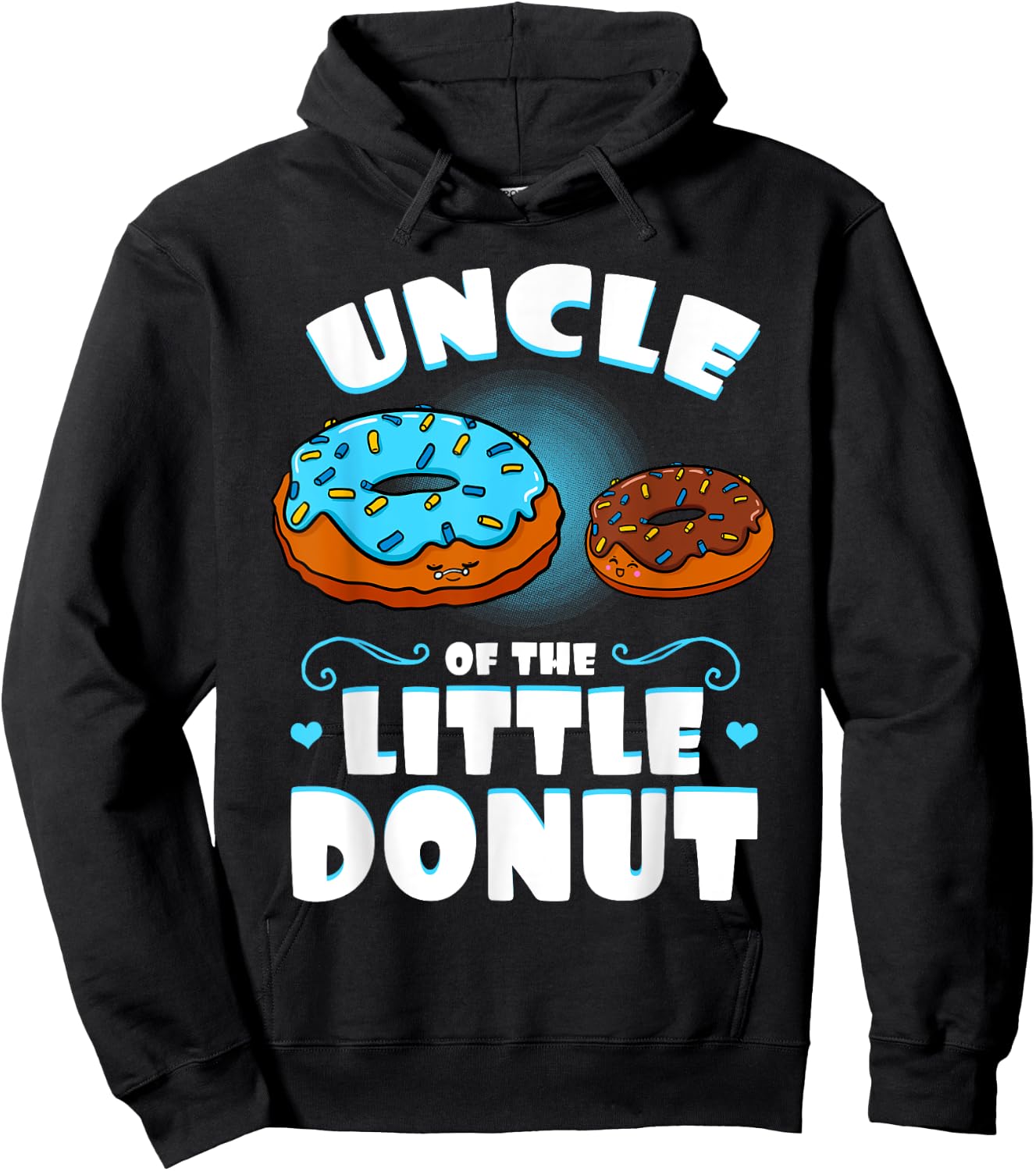 Uncle Of The Little Donut Gender Reveal Uncle Announcement Hoodie - Hoodie | Black