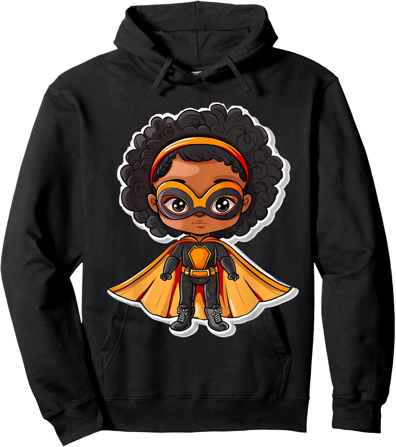 Afro Girl Birthday African American Comic Superhero 2024 Hoodie - Hoodie | Black