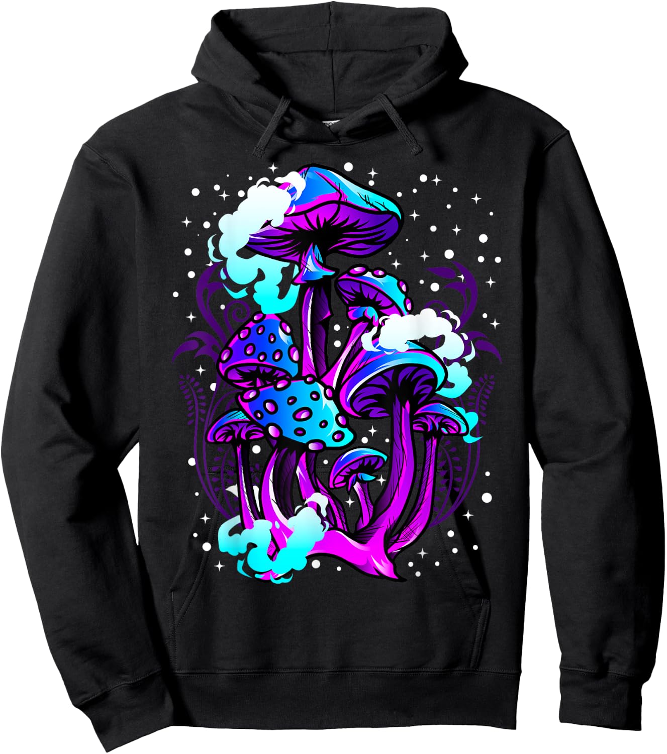 Cool Psychedelic Magic Shrooms Morel Portobello Mushrooms Hoodie - Hoodie | Black