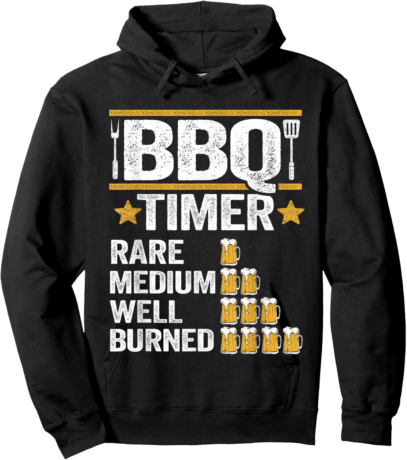 BBQ Timer Grilling Barbecue Smoking Meat Funny Pig Pork Rub Hoodie - Hoodie | Black