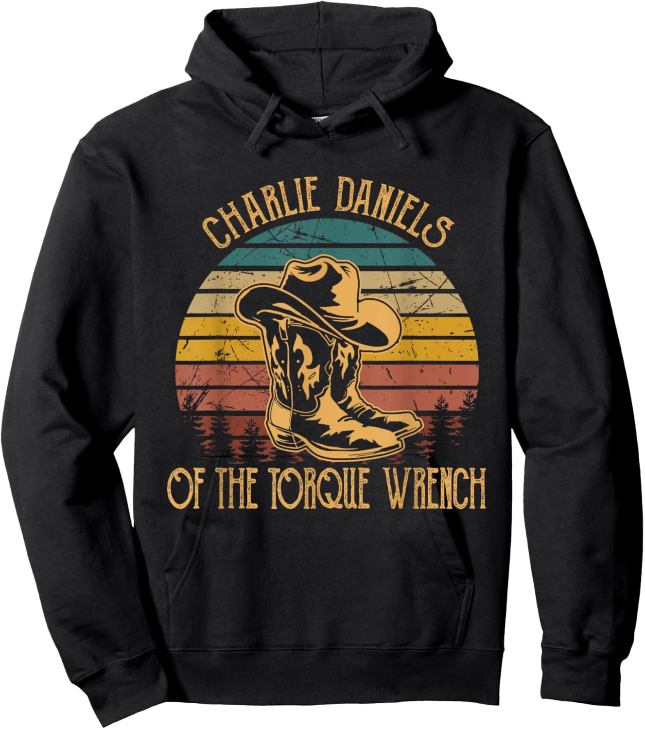 Charlie Daniels Of The Torque Wrench Sunset Boots Hats Hoodie - Hoodie | Black