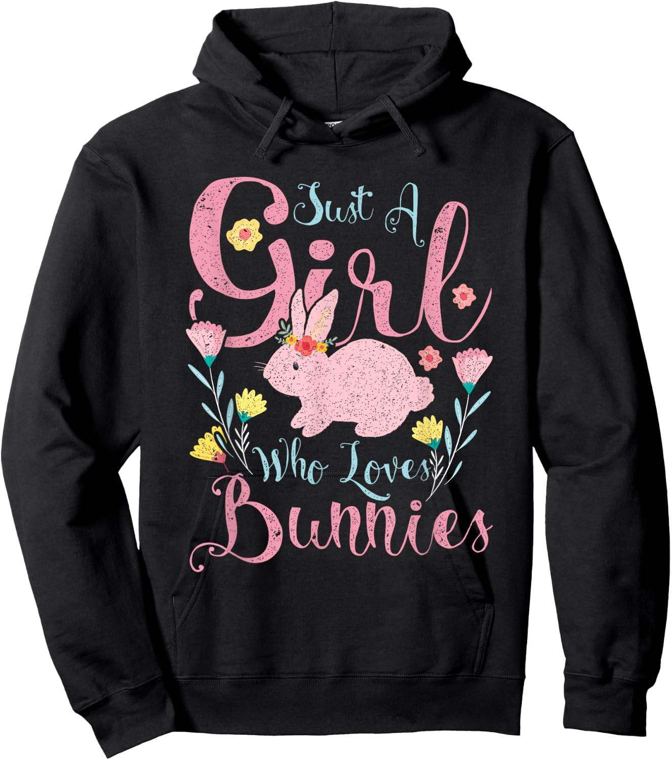 Just A Girl Who Loves Bunnies Rabbit Hoodie - Hoodie | Black