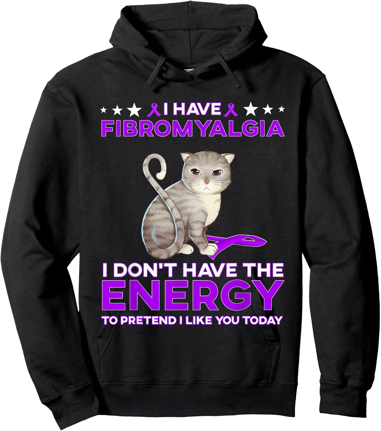 I have Fibromyalgia I don't have the energy Hoodie - Hoodie | Black