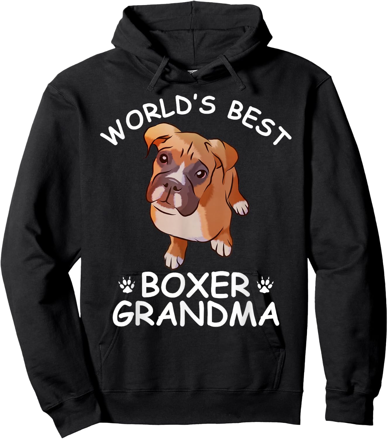 World's Best Boxer Grandma Funny Granddog Dog Lover Cute Hoodie - Hoodie | Black