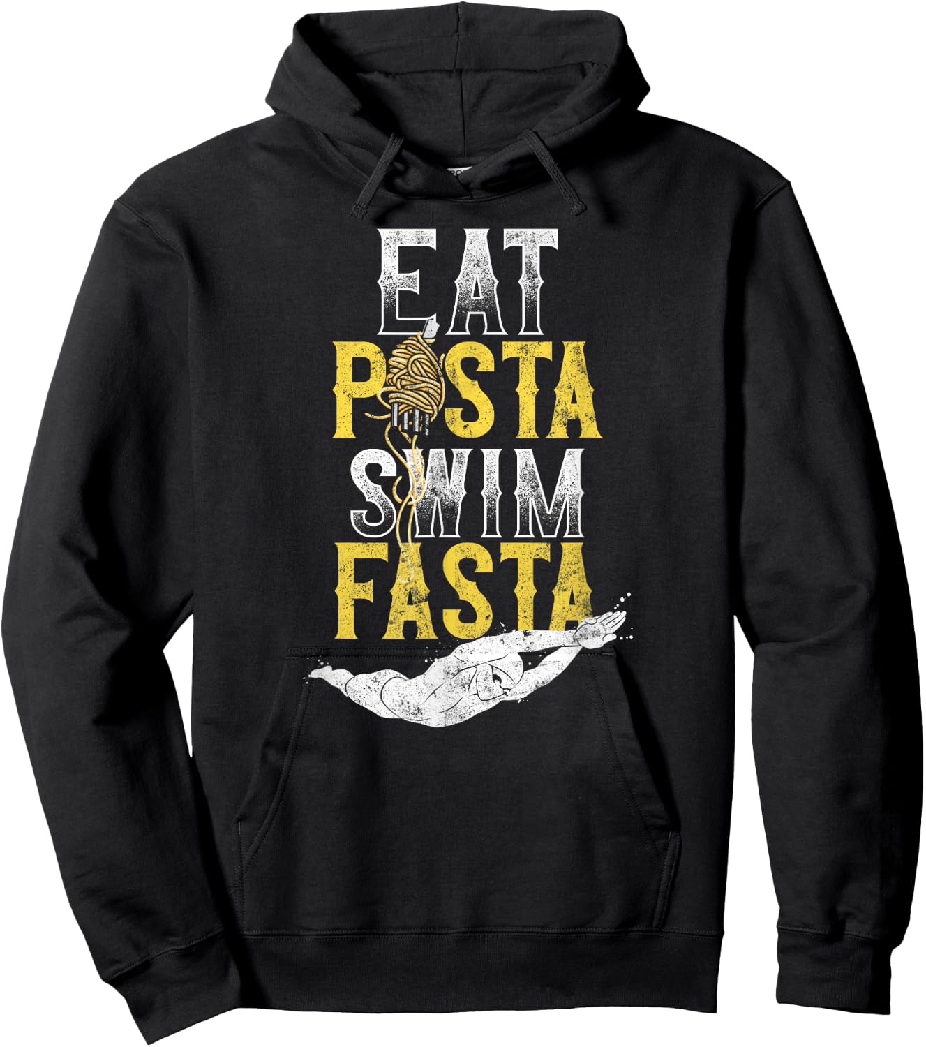 Swimming Swimmer Eat Pasta Swim Fasta Hoodie - Hoodie | Black