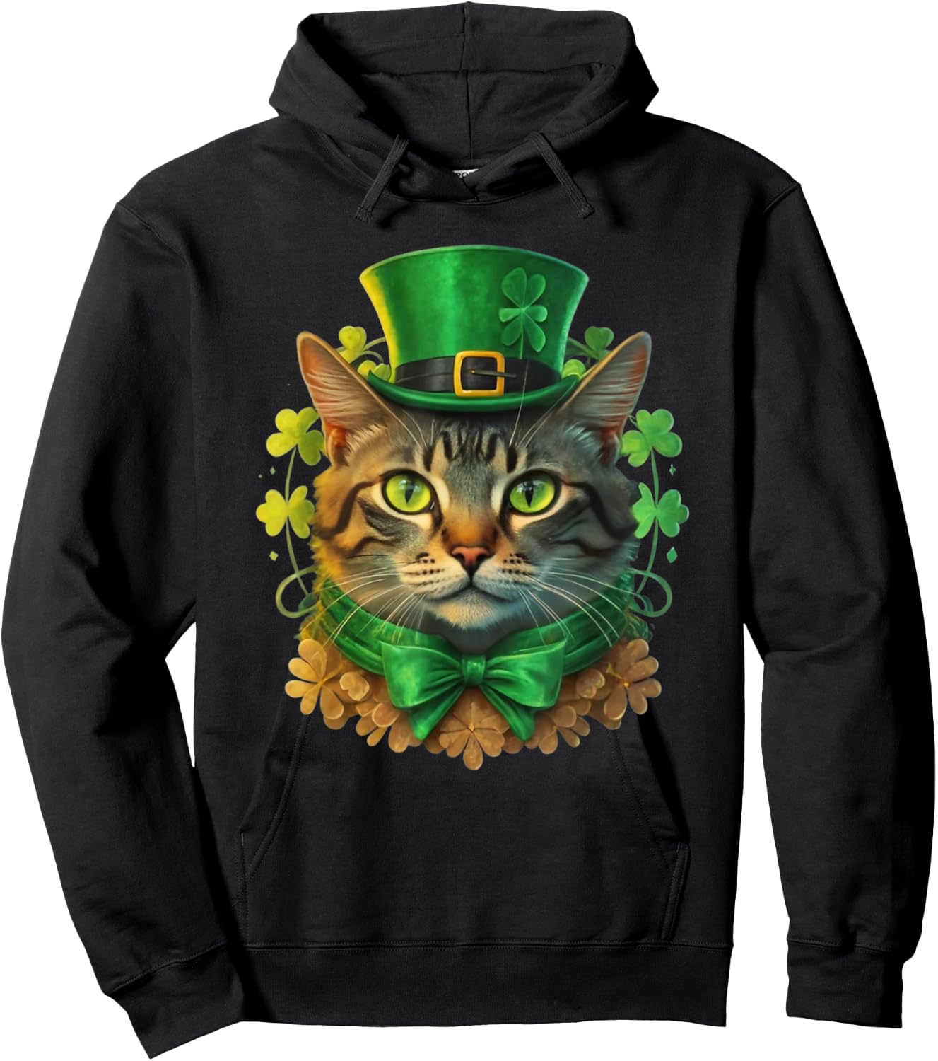 Cat St Patricks Patrick's Day Women Kids Toddlers Hoodie - Hoodie | Black