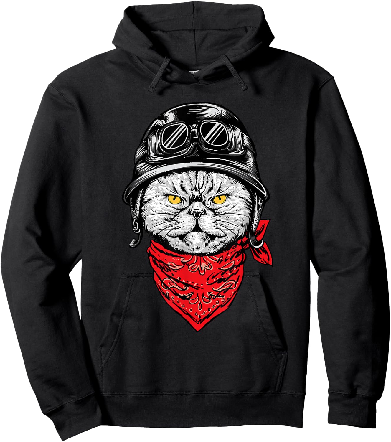Biker Cat - Motorcycle Chopper Biker Motorbike Hoodie - Hoodie | Black