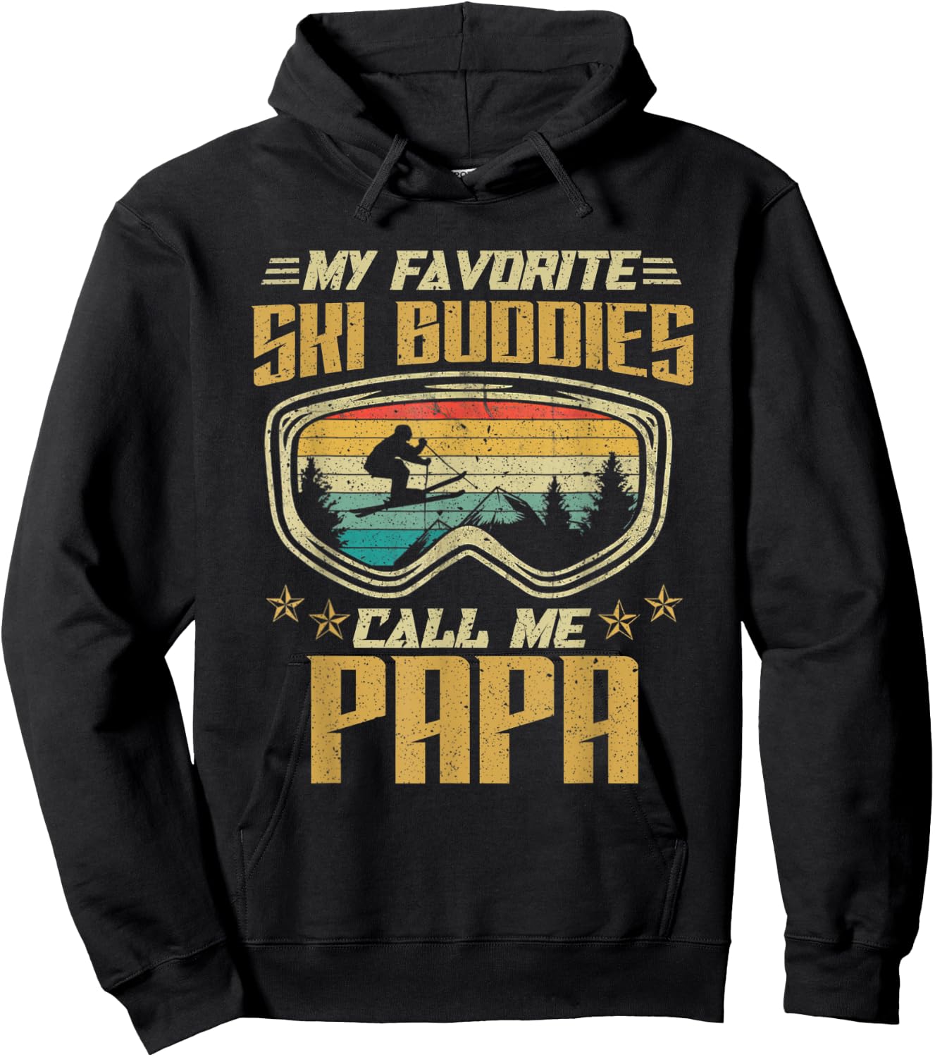 Skiing - My Favorite Ski Buddies Call Me Papa Hoodie - Hoodie | Black