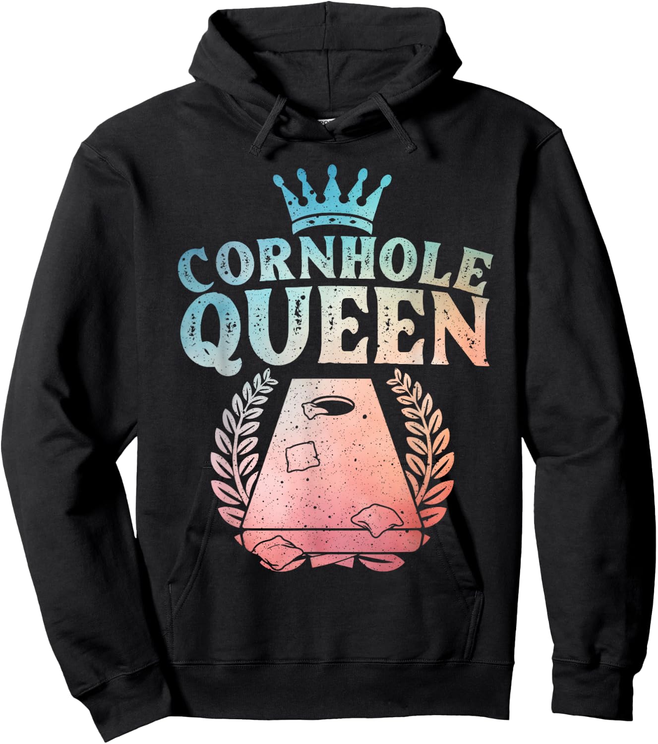 Cool Cornhole Queen Design Girls Cornhole Players Hoodie - Hoodie | Black