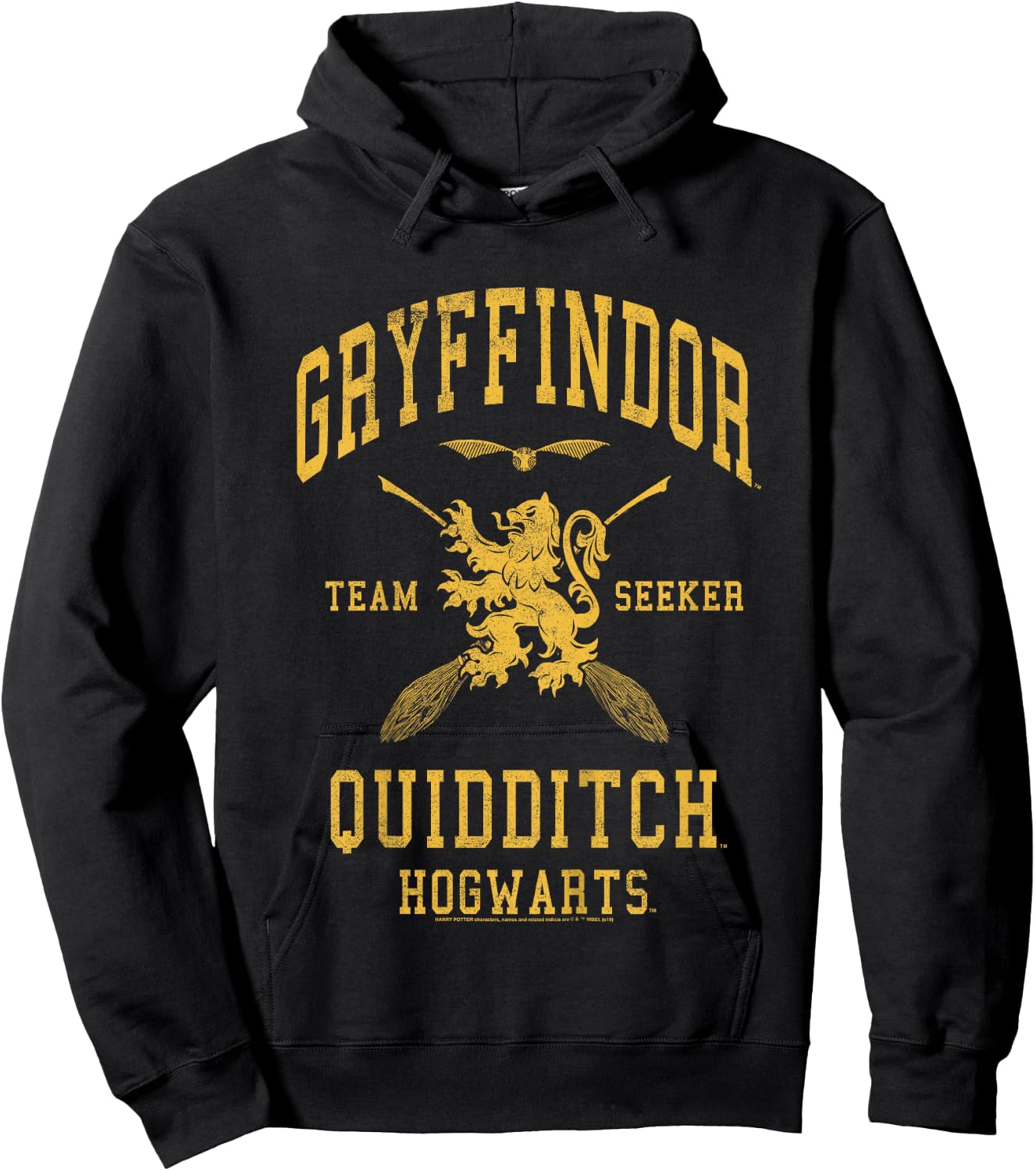 Kids Harry Potter Gryffindor Team Seeker Text Hoodie - Hoodie | Black
