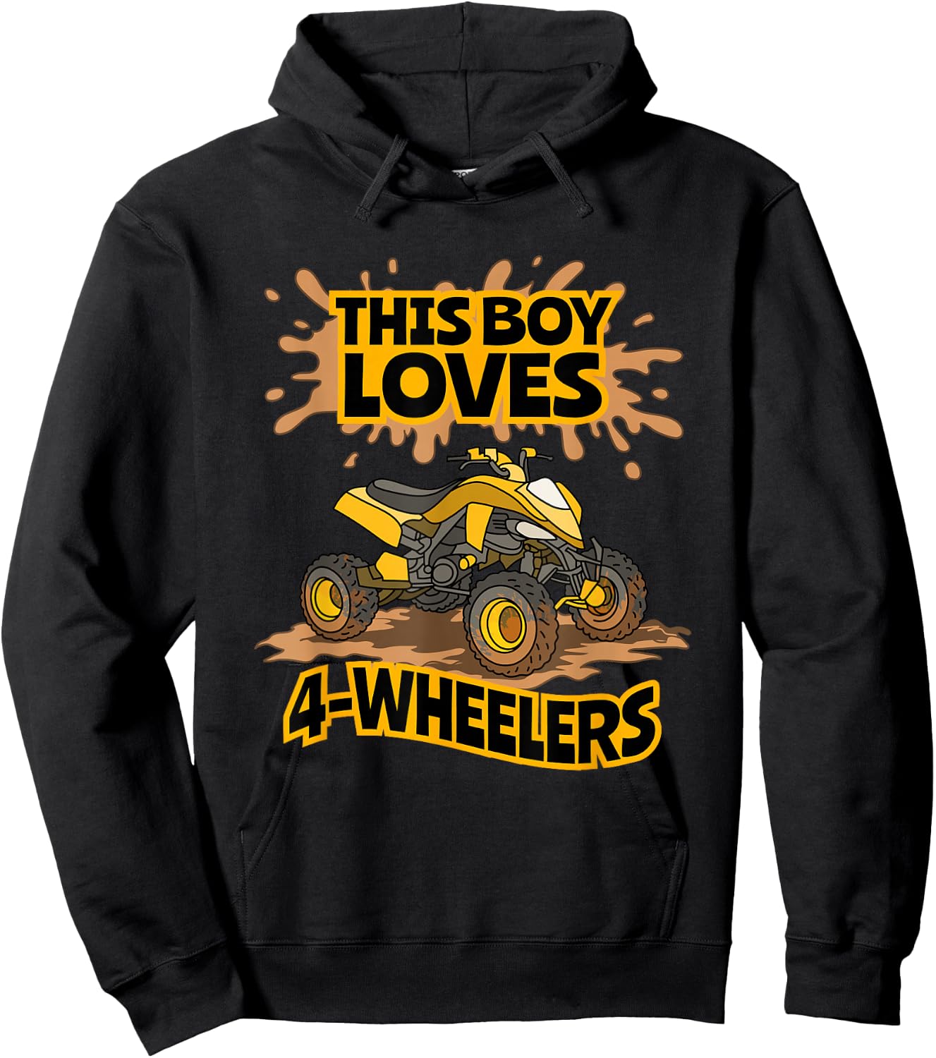 Kids ATV Outfit 4 Wheeler Mudding Gift Boys Four Wheeler Hoodie - Hoodie | Black