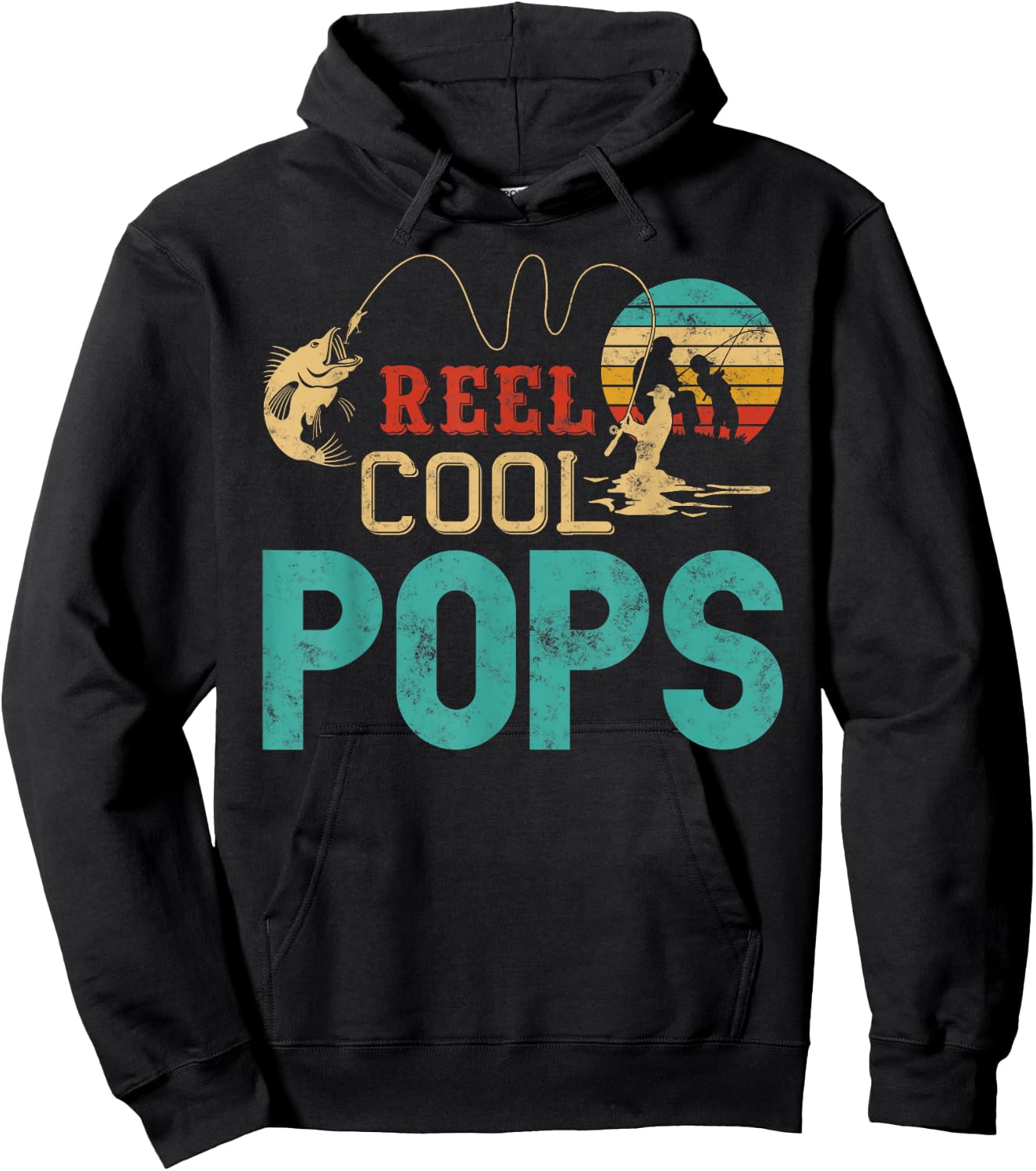 Fishing Reel Cool Pops Father’s Day Gift Fisherman Pops Hoodie - Hoodie | Black